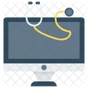 Laptop Checkup Stethoscope Icon