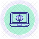 Laptop Chip Line Icon Icon