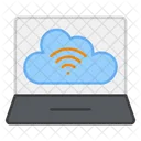 Laptop Cloud Pc Cloud Microcomputer Cloud Icon