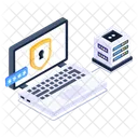 Server Hosting Laptop Password Laptop Data Security Icon