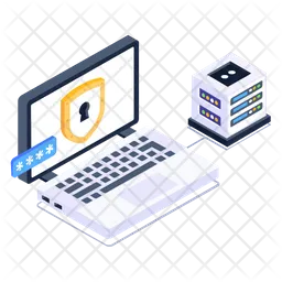 Laptop Data Security  Icon