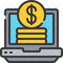 Dinero de la computadora portátil  Icono