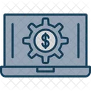 Dinero de la computadora portátil  Icono