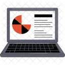 Laptop Display Displaying Analytics And Business Metrics  Icon