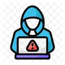 Intruder Laptop Cyber Security Icon