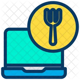 Laptop Food  Icon