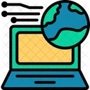 Laptop globe  Icon