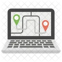Laptop Gps Geo Targeting Web Maps Icon