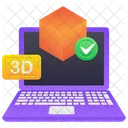 3 D Printing Laptop 3 D Model Icon