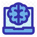 Laptop Brain Ai Icon