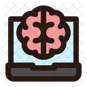 Laptop Brain Ai Icon