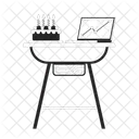 Laptop Chart Cake Icon