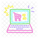 Neon Laptop Promo Icon