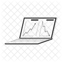 Laptop Display Line Graphs Icon