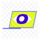 Laptop Eye Tracking Monitoring Surveillance Icon