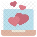 Laptop Heart Love Icon