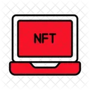 Laptop Nft Blockchain Icon