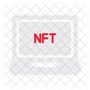 Laptop Nft Blockchain Icon