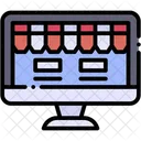 Laptop Online Shopping Store Icon