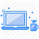 Laptop Kaffee Zeit Symbol