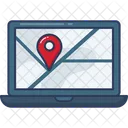 Laptop Location Marker Pin Icon
