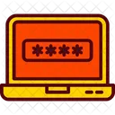 Laptop Lock Secure Password Icon