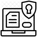 Laptop mit Vorhängeschloss  Symbol