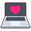 Coração de notebook  Ícone