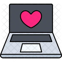 Laptop Notebook Heart  Icon