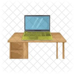 Laptop on table  Icon