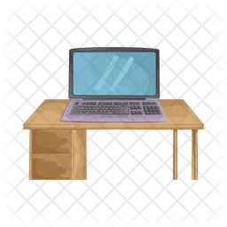 Laptop on table  Icon