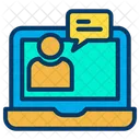 Laptop Online Chat  Icon