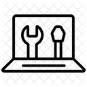 Laptop Reparatur Liniensymbol Symbol