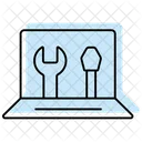 Laptop Reparatur Farbe Schatten Dunnlinien Symbol Symbol