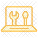 Laptop Reparatur Duotone Liniensymbol Symbol