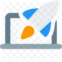 Laptop Rocket Online Startup Web Startup Symbol