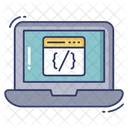 노트북 화면 웹 브라우저 프로그래밍 아이콘