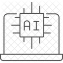 노트북 기술 얇은 아이콘 아이콘