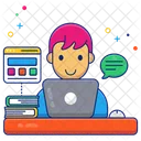 Laptop User Freelancer Programmer Icon