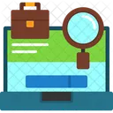 Laptop With A Job Search Button Online Job Search Digital Job Hunt Symbol