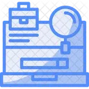 Laptop With A Job Search Button Online Job Search Digital Job Hunt Symbol