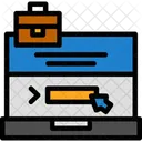 Laptop With An Apply Here Button Online Application Digital Submission Icon