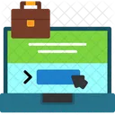 Laptop With An Apply Here Button Online Application Digital Submission Icon