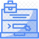 Laptop With An Apply Here Button Online Application Digital Submission Icon