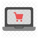 Laptop With Cart  Icon