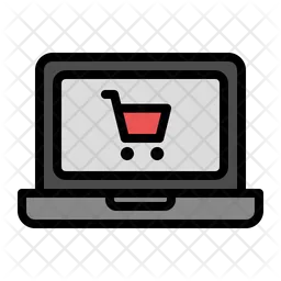 Laptop With Cart  Icon