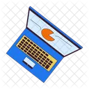 Laptop With Diagram On Screen Laptop Network Corporate Office Employee Pc Icon