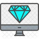 Laptop With Diamond  Icon