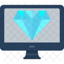 Laptop With Diamond  Icon