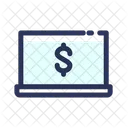 Laptop Dollar Money Icon